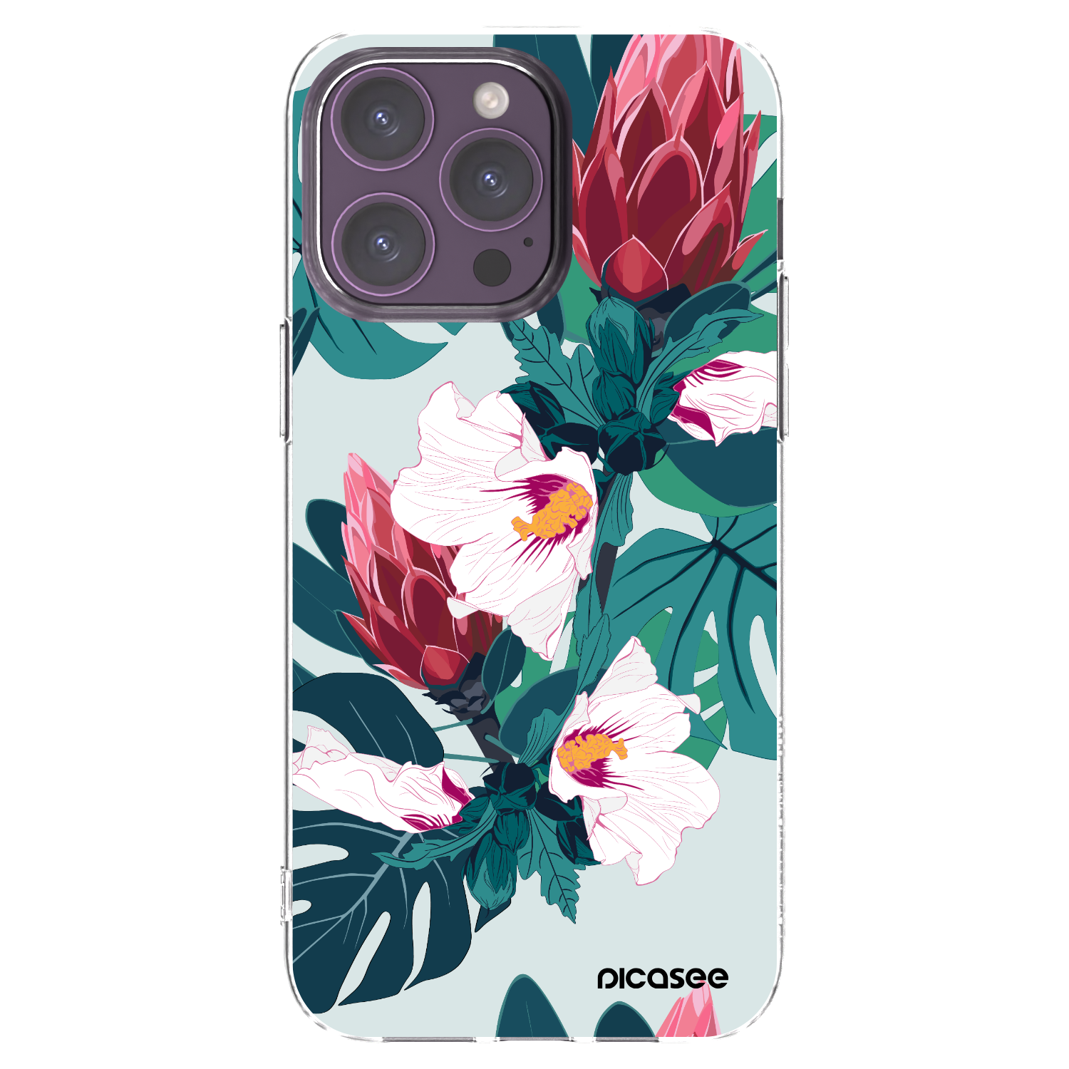 Picasee husă transparentă din silicon pentru Apple iPhone 14 Pro Max - Rhododendron