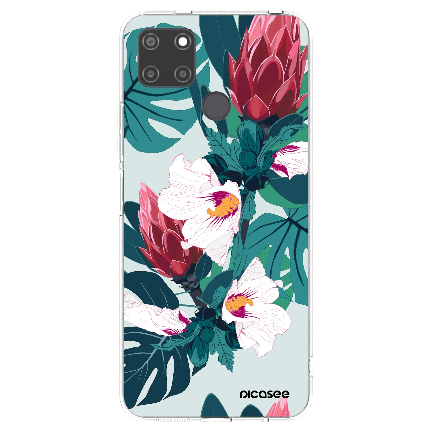 Picasee husă transparentă din silicon pentru Realme C21Y - Rhododendron