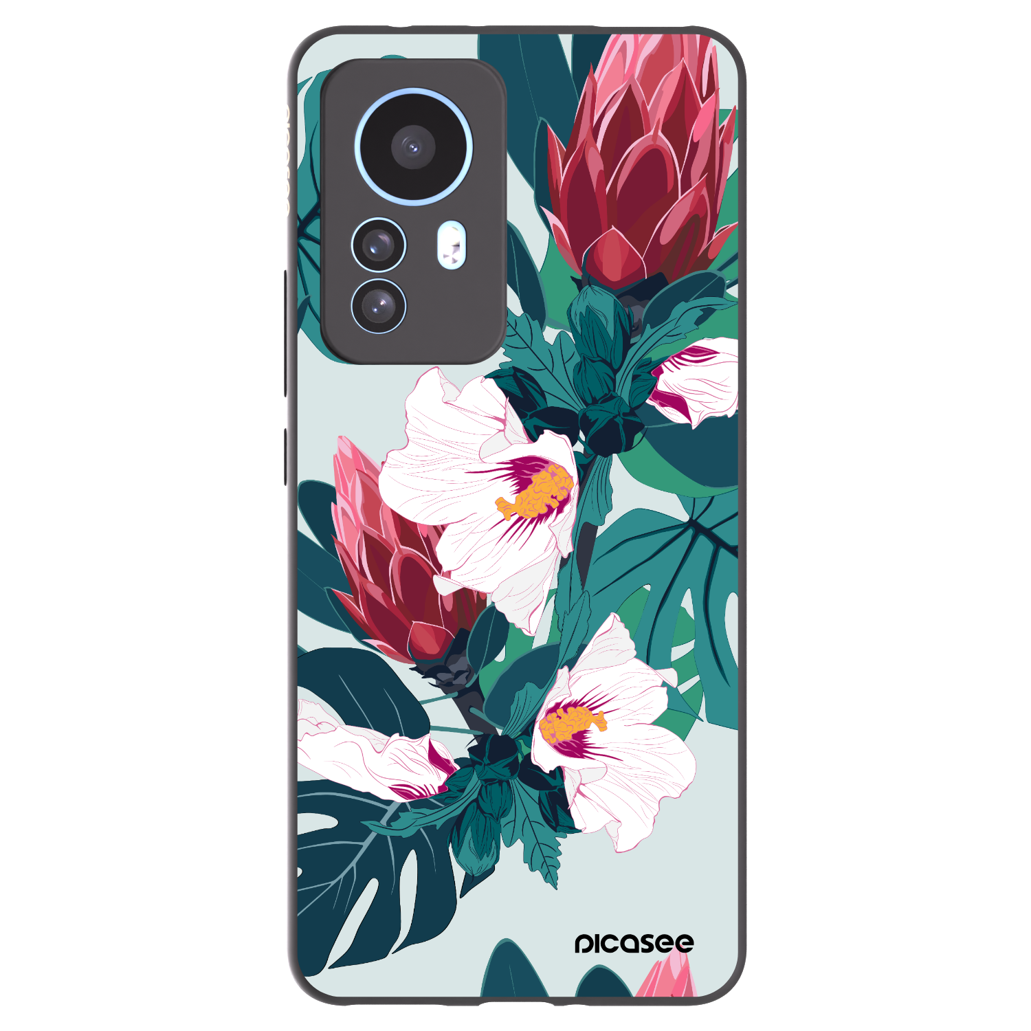 Picasee husă neagră din silicon pentru Xiaomi 12T Pro - Rhododendron