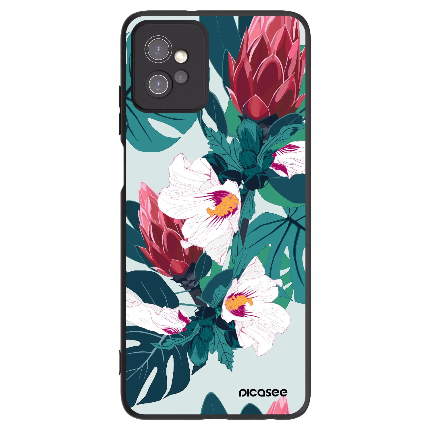 Picasee husă neagră din silicon pentru Motorola Moto G32 - Rhododendron