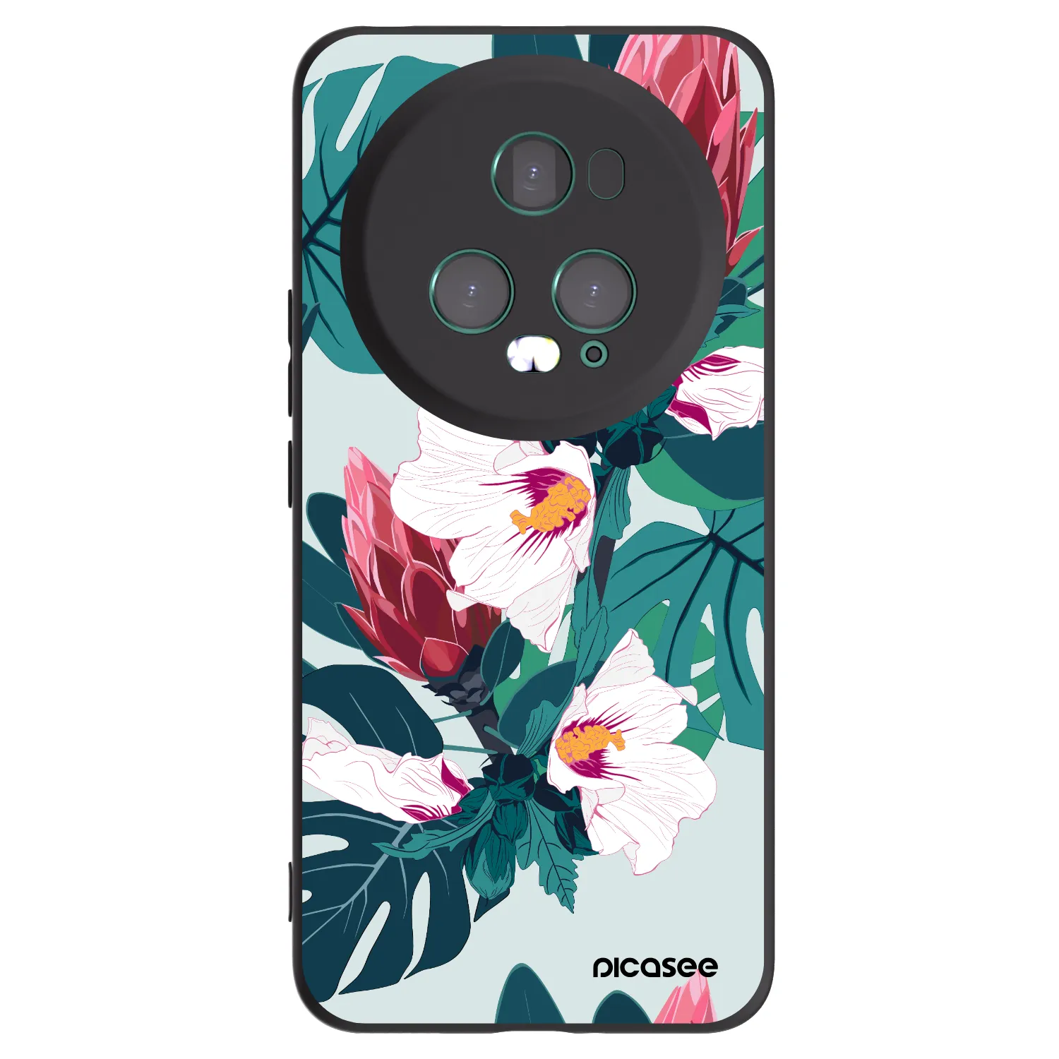 Picasee husă neagră din silicon pentru Honor Magic5 Pro - Rhododendron