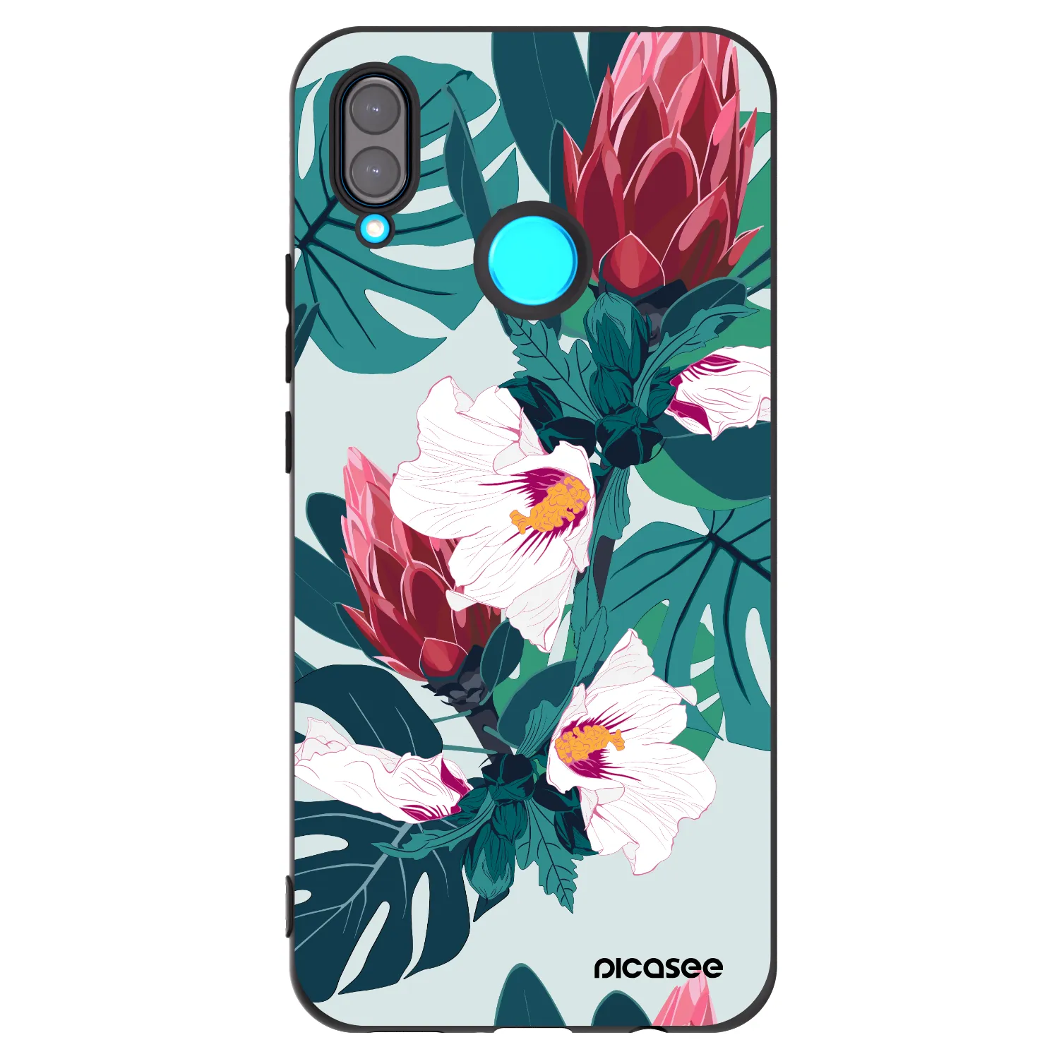 Picasee husă neagră din silicon pentru Huawei Nova 3i - Rhododendron