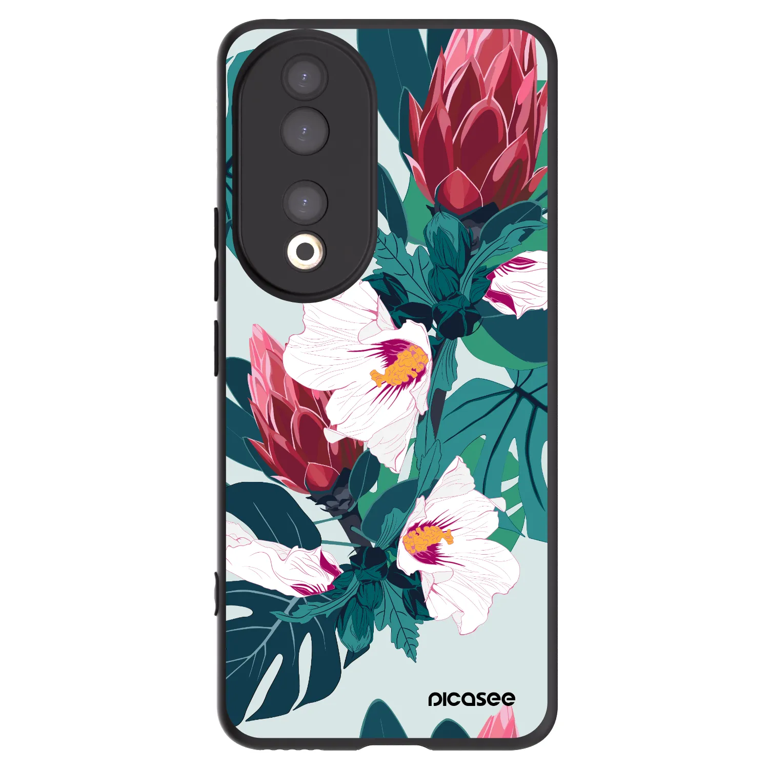 Picasee husă neagră din silicon pentru Honor 90 5G - Rhododendron