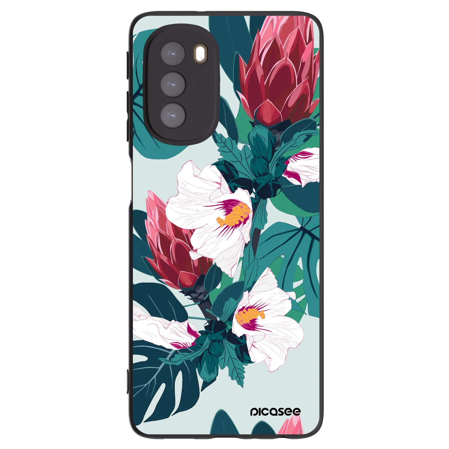 Picasee husă neagră din silicon pentru Motorola Moto G51 - Rhododendron
