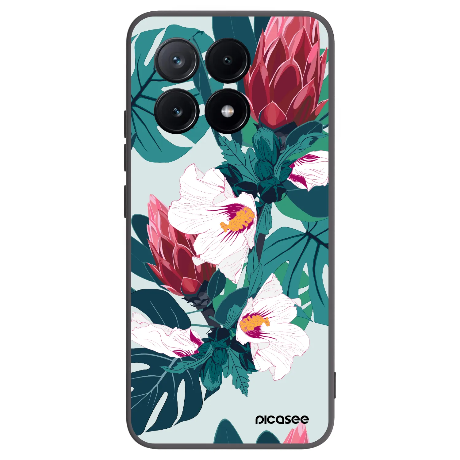 Picasee husă neagră din silicon pentru Xiaomi Poco X6 Pro - Rhododendron
