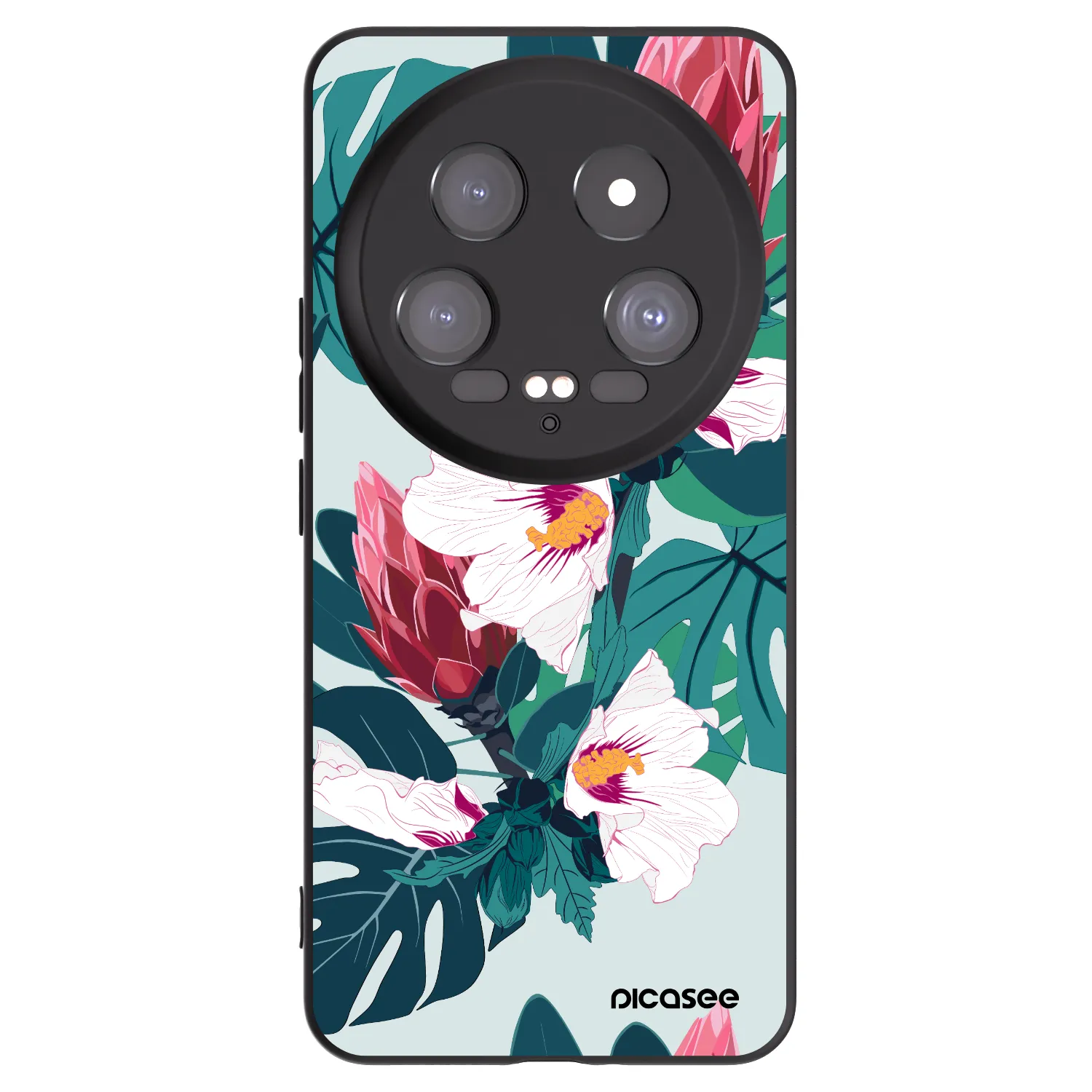 Picasee husă neagră din silicon pentru Xiaomi 14 Ultra - Rhododendron