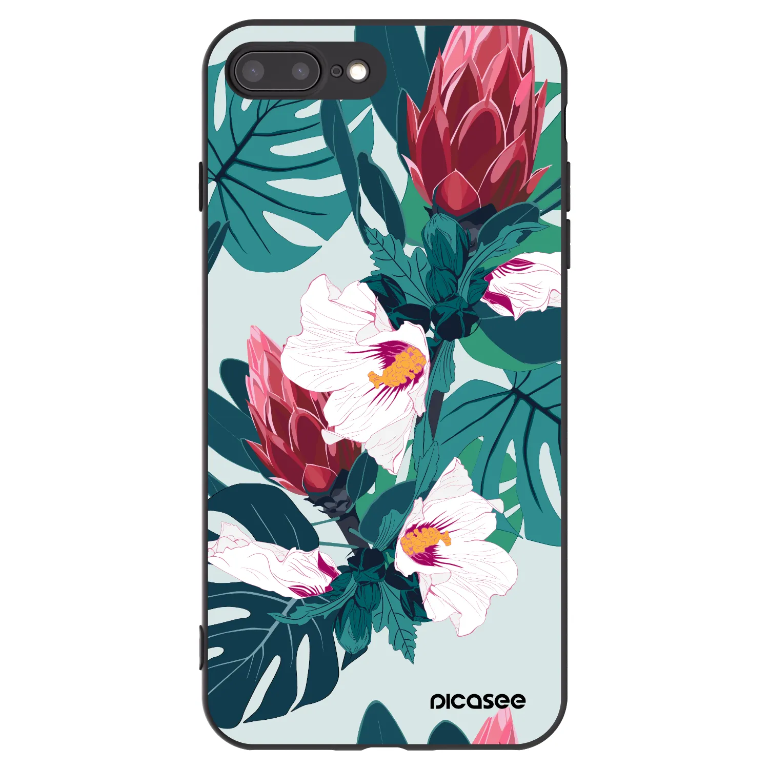 Picasee husă neagră din silicon pentru Apple iPhone 7 Plus - Rhododendron