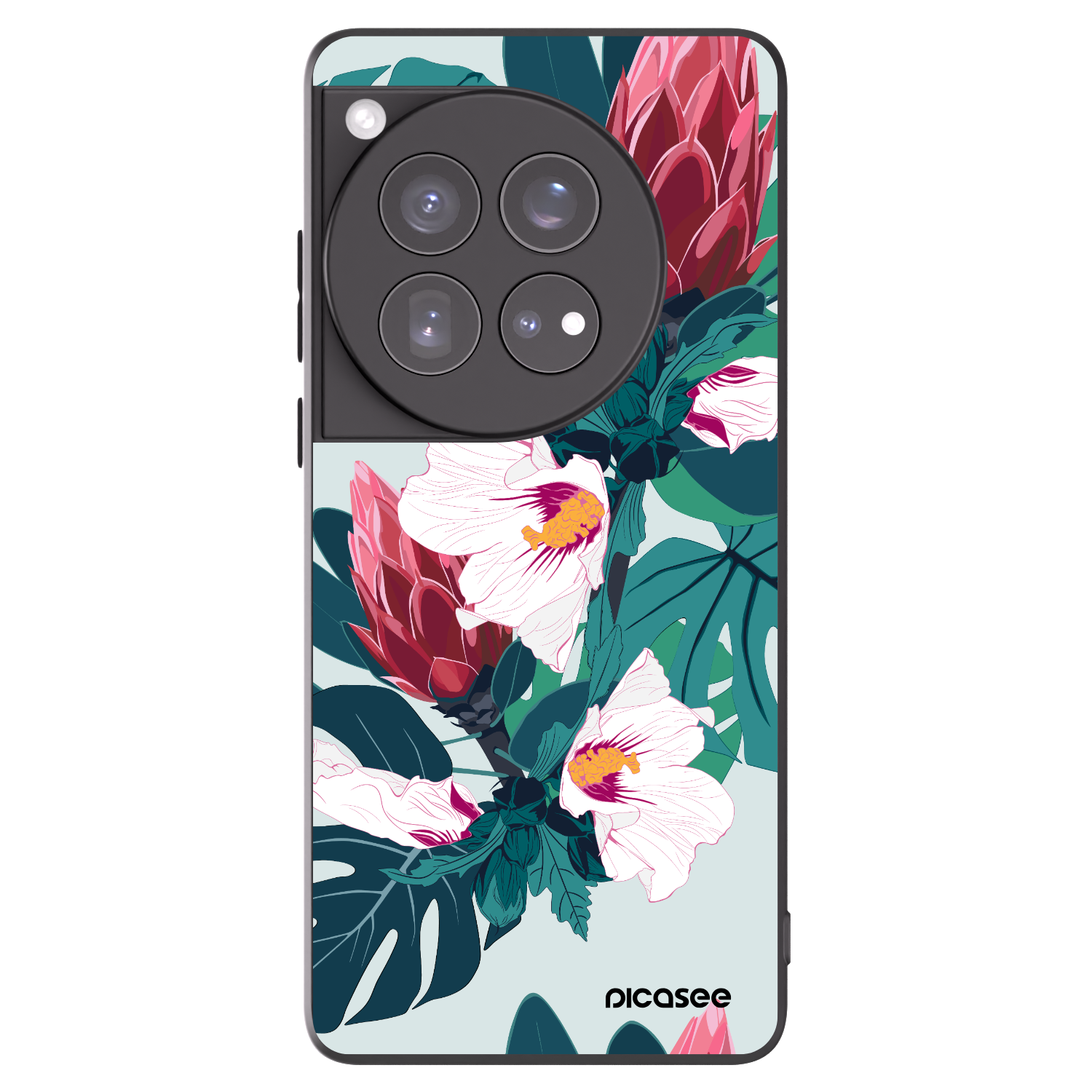 Picasee husă neagră din silicon pentru OnePlus 12 5G - Rhododendron