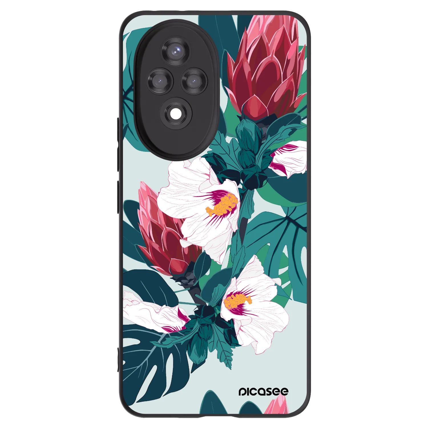 Picasee husă neagră din silicon pentru Honor 200 Pro 5G - Rhododendron