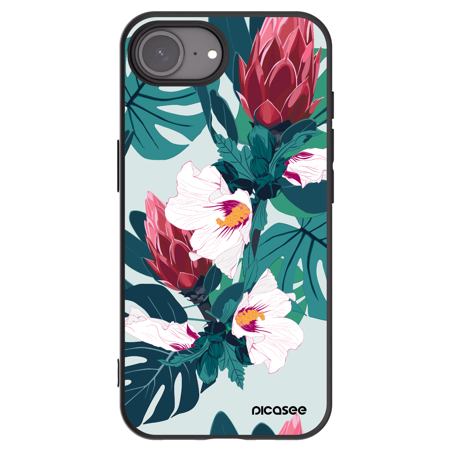Picasee husă neagră din silicon pentru Apple iPhone 16e - Rhododendron