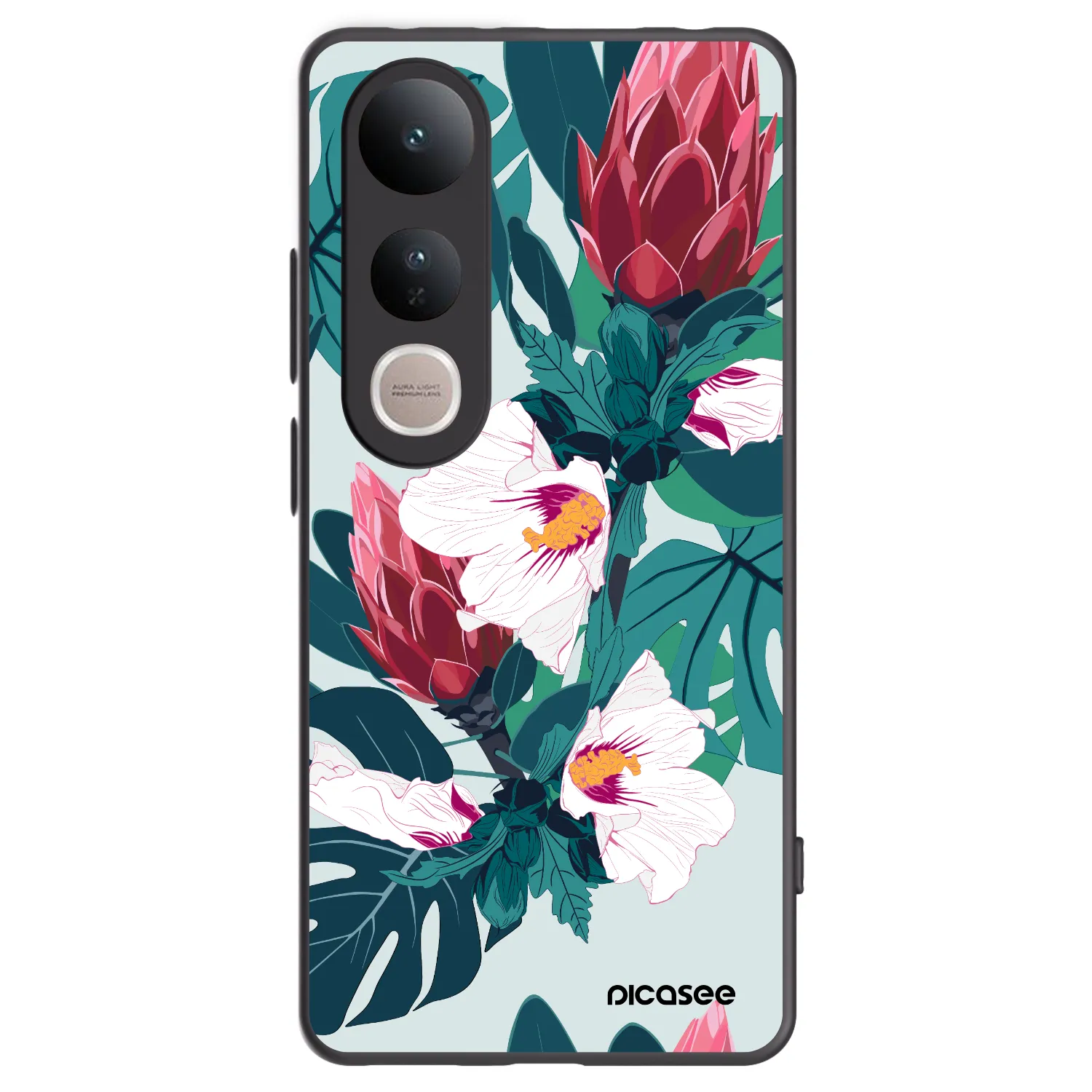Picasee husă neagră din silicon pentru Vivo V50 Lite 5G - Rhododendron