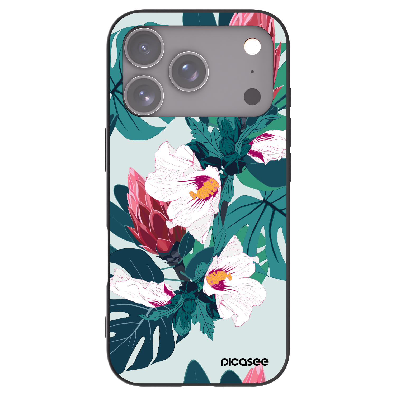 Picasee husă neagră din silicon pentru Apple iPhone 17 Pro - Rhododendron