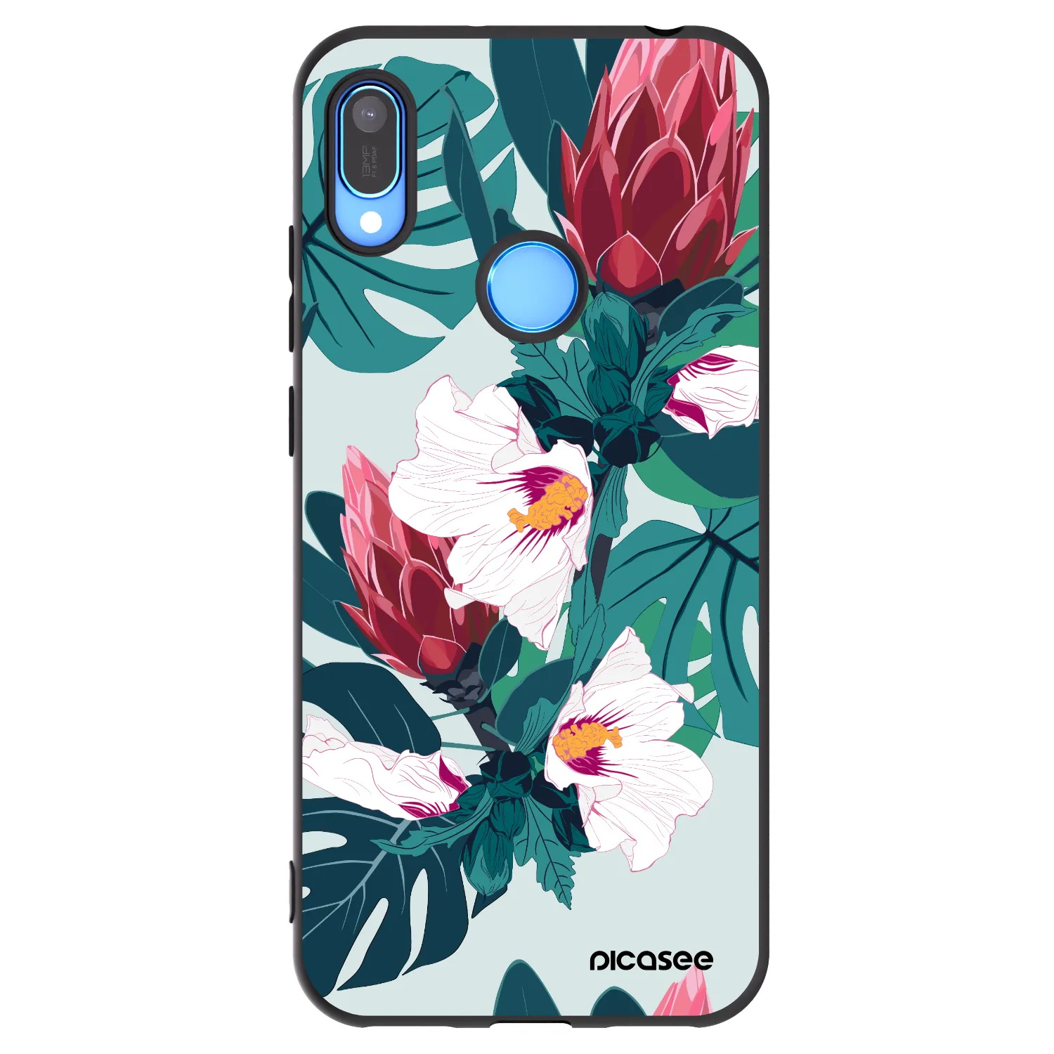 Picasee husă neagră din silicon pentru Huawei Y6 2019 - Rhododendron