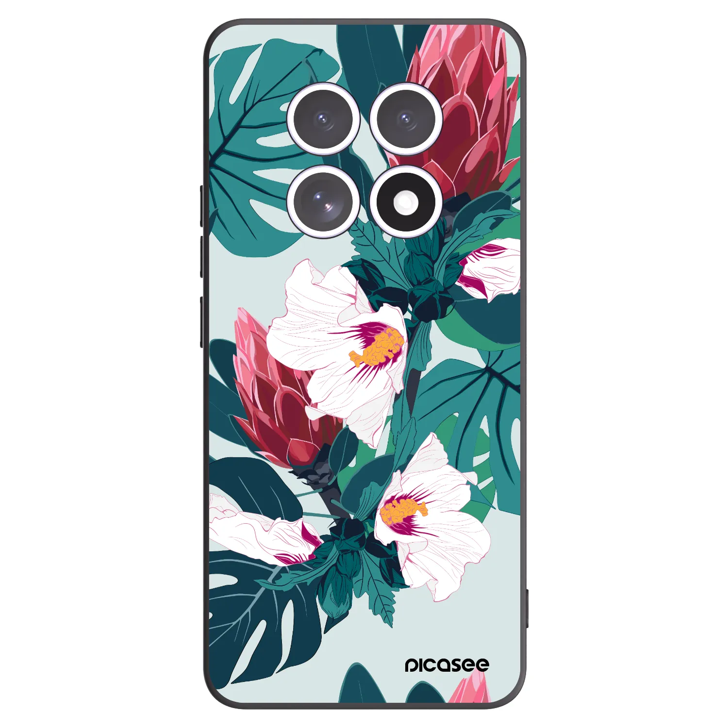 Picasee husă neagră din silicon pentru Xiaomi Redmi Note 15 - Rhododendron