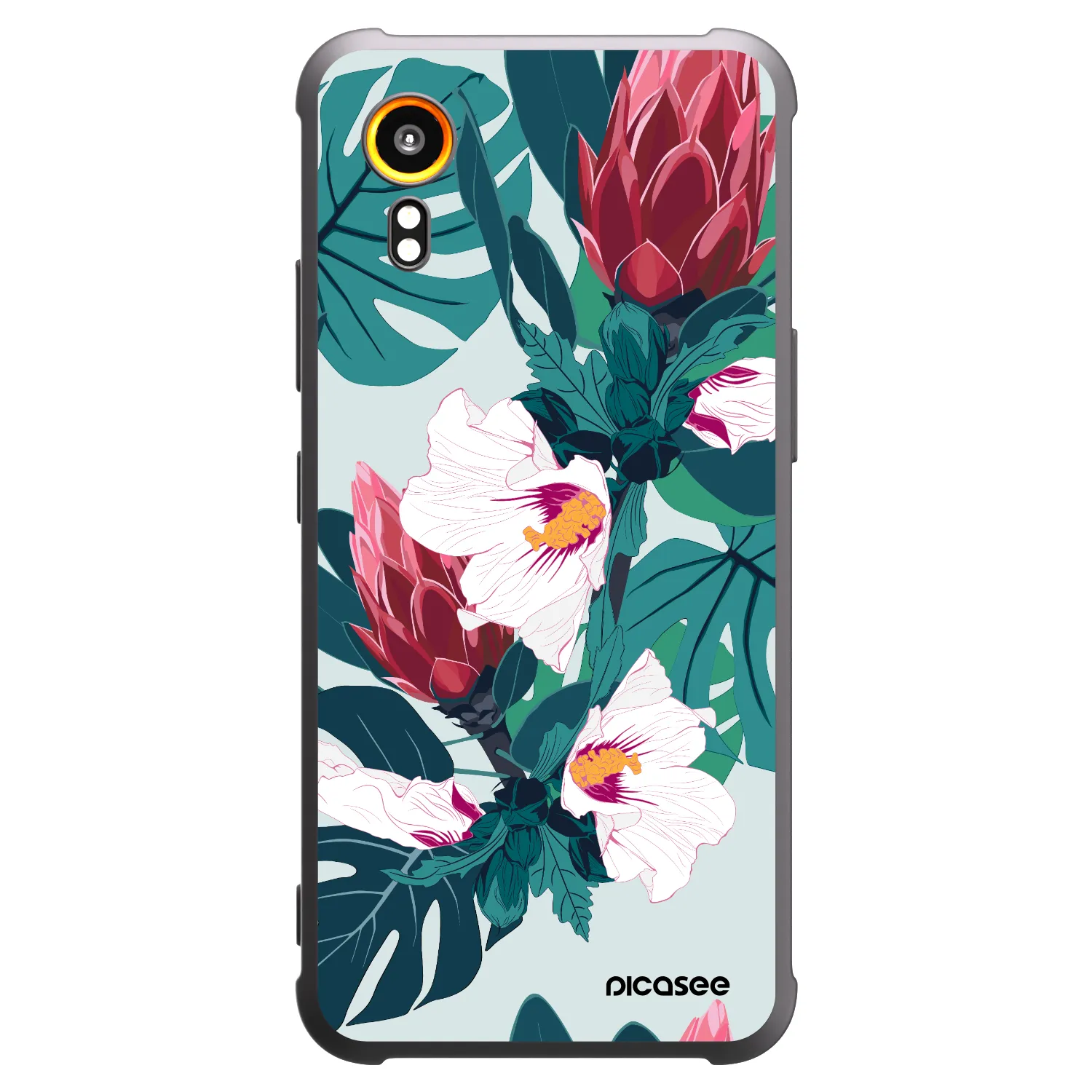 Picasee husă neagră din silicon pentru Samsung Galaxy Xcover 7 - Rhododendron