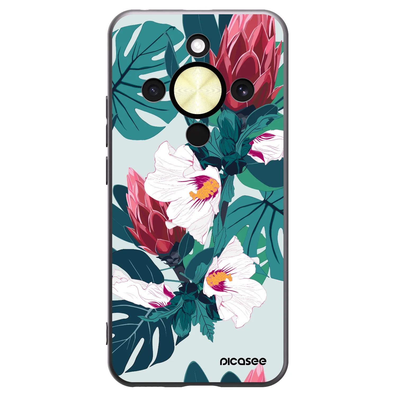 Picasee husă neagră din silicon pentru Honor Magic8 Lite 5G - Rhododendron