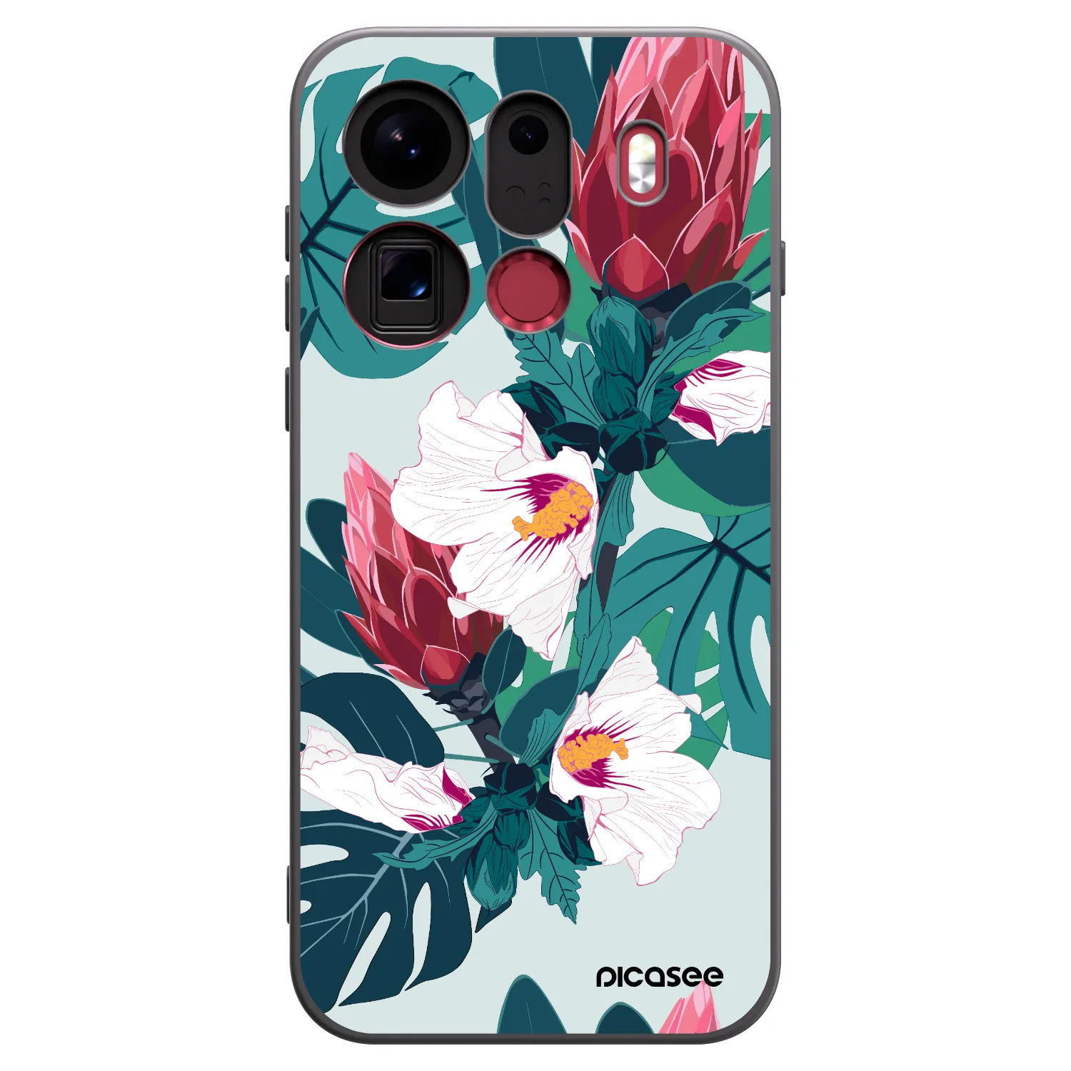 Picasee husă neagră din silicon pentru OPPO Find X9 Pro - Rhododendron