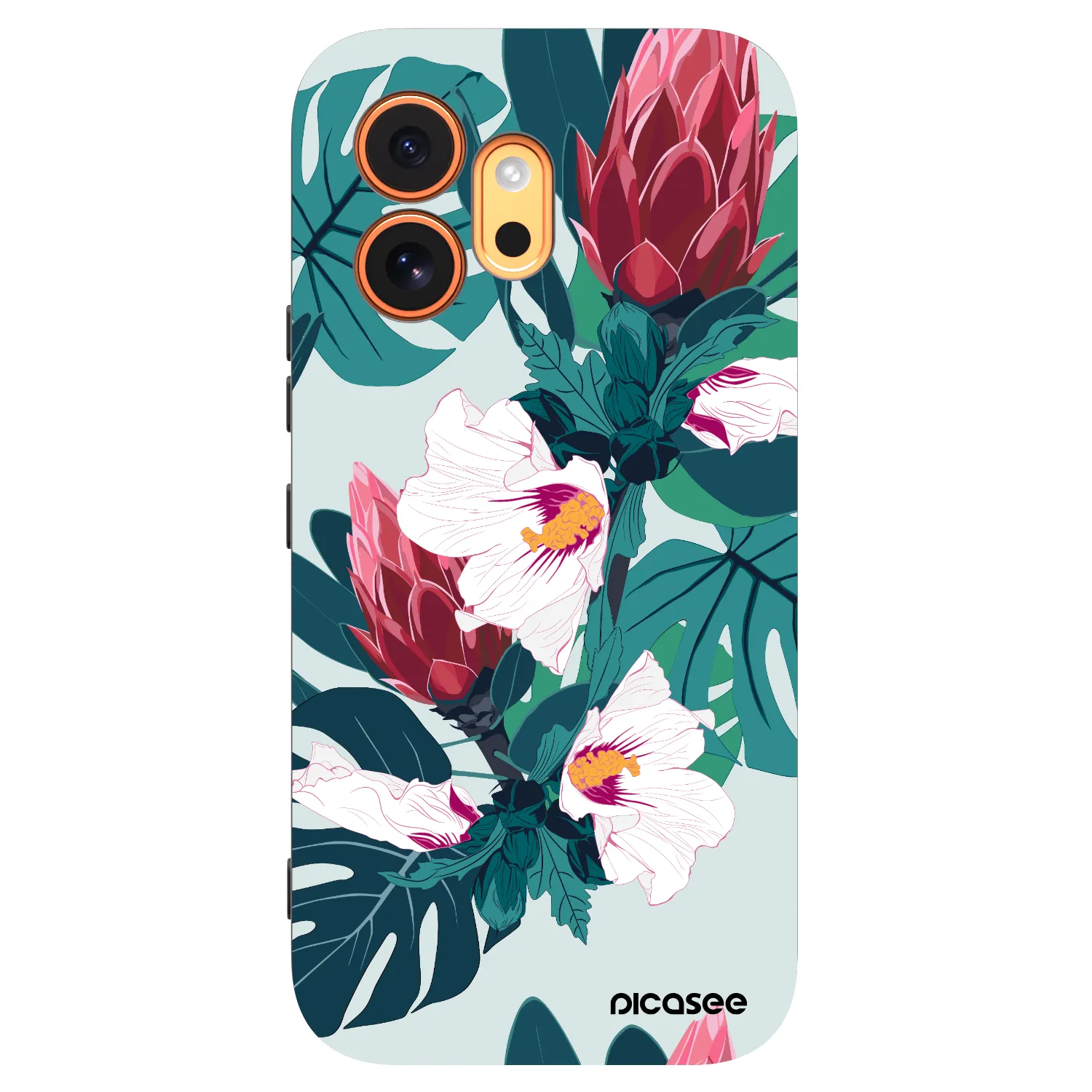 Picasee husă neagră din silicon pentru Honor 600 - Rhododendron