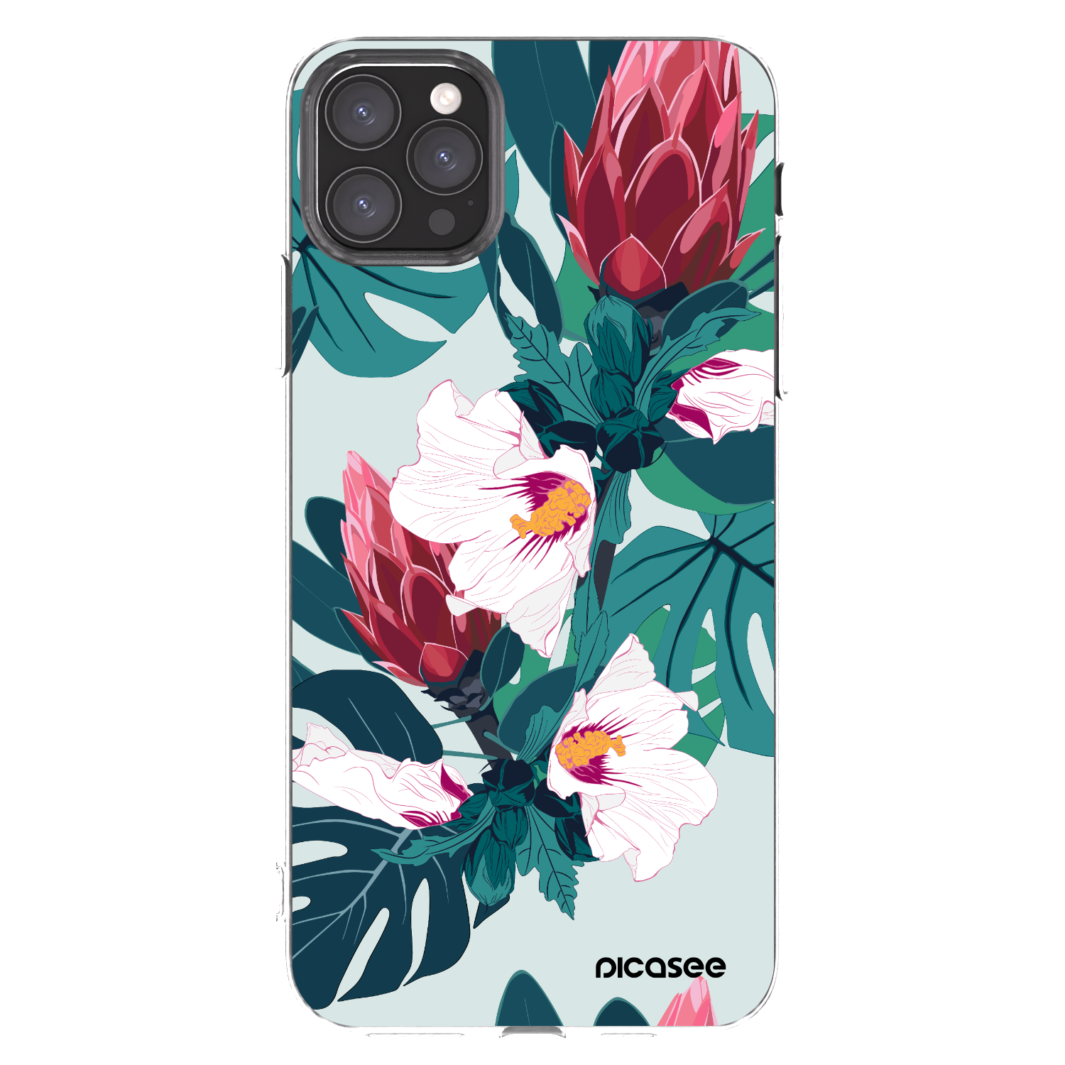 Picasee husă transparentă din silicon pentru Apple iPhone 11 Pro Max - Rhododendron