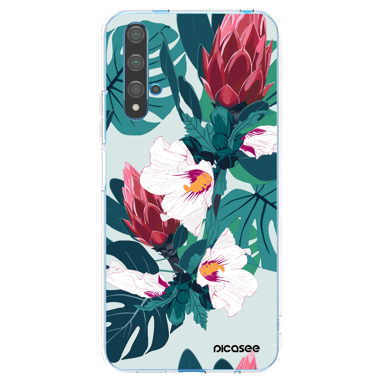 Picasee husă transparentă din silicon pentru Huawei Nova 5T - Rhododendron