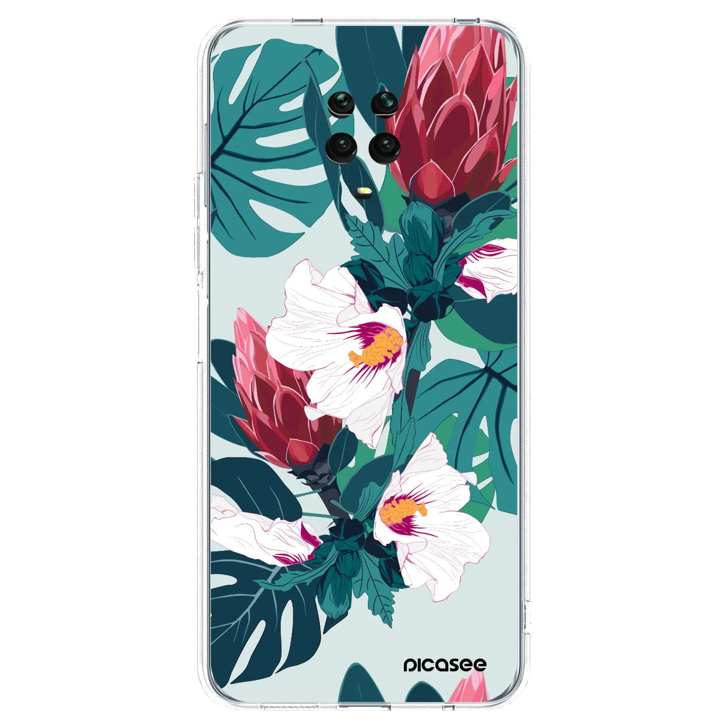 Picasee husă transparentă din silicon pentru Xiaomi Redmi Note 9 Pro - Rhododendron