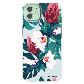 Picasee husă transparentă din silicon pentru Apple iPhone 12 - Rhododendron
