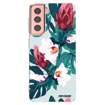 Picasee husă transparentă din silicon pentru Samsung Galaxy S21 5G G991B - Rhododendron