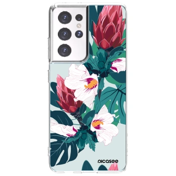 Picasee husă transparentă din silicon pentru Samsung Galaxy S21 Ultra 5G G998B - Rhododendron