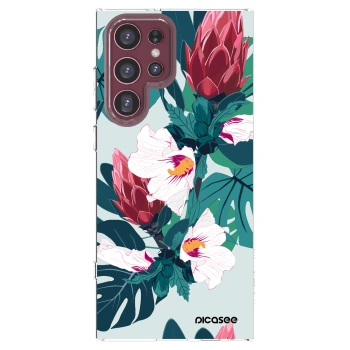 Picasee husă transparentă din silicon pentru Samsung Galaxy S22 Ultra 5G - Rhododendron