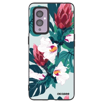 Picasee husă neagră din silicon pentru OnePlus 9 - Rhododendron