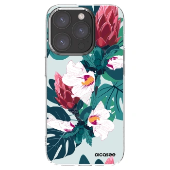 Picasee husă transparentă din silicon pentru Apple iPhone 15 Pro - Rhododendron