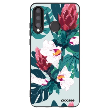 Picasee husă neagră din silicon pentru Huawei P30 Lite - Rhododendron