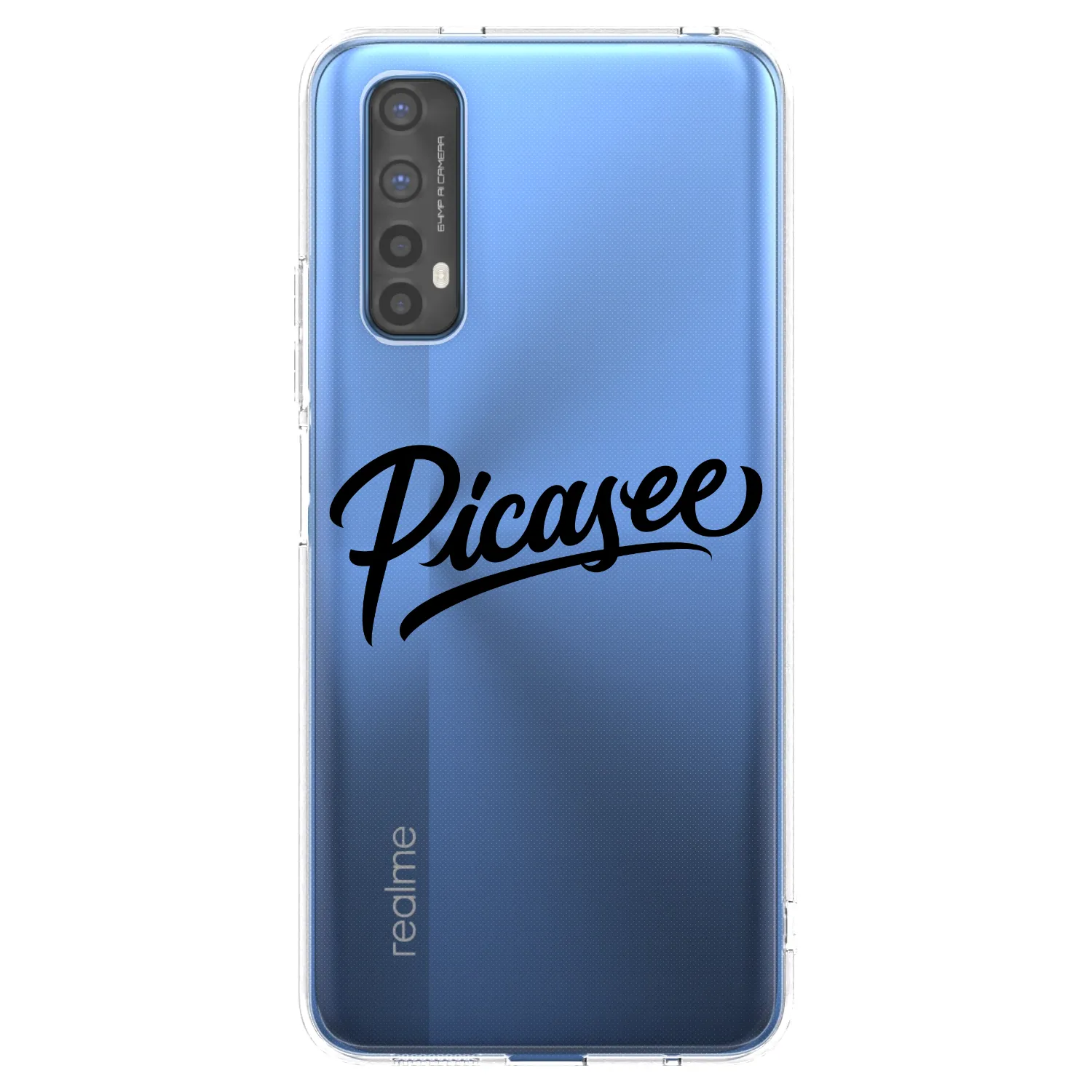 Picasee husă transparentă din silicon pentru Realme 7 - Picasee - old logo - black