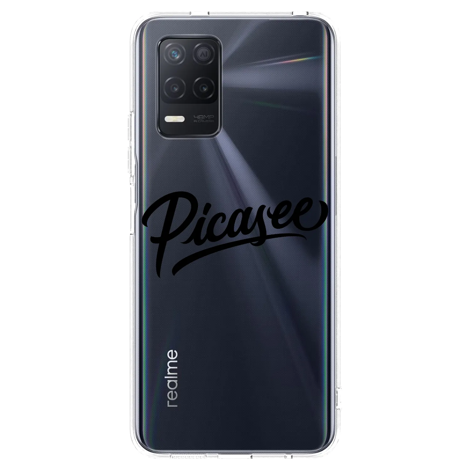 Picasee husă transparentă din silicon pentru Realme 8 5G - Picasee - old logo - black