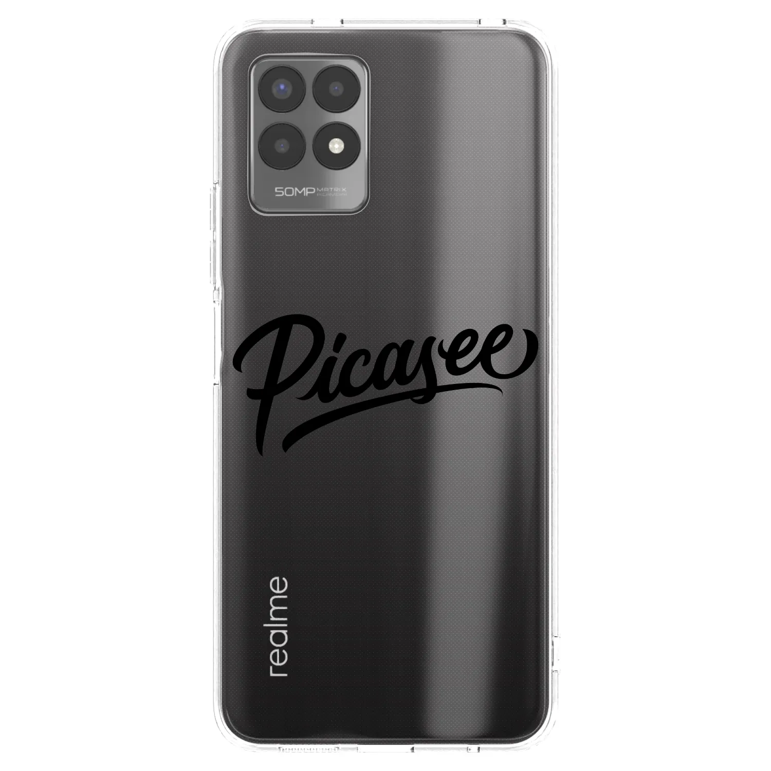 Picasee husă transparentă din silicon pentru Realme 8i - Picasee - old logo - black