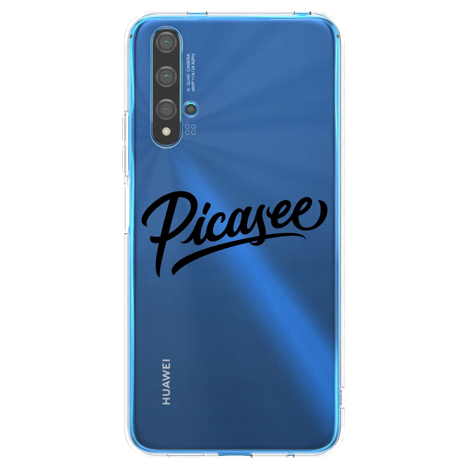 Picasee husă transparentă din silicon pentru Huawei Nova 5T - Picasee - old logo - black