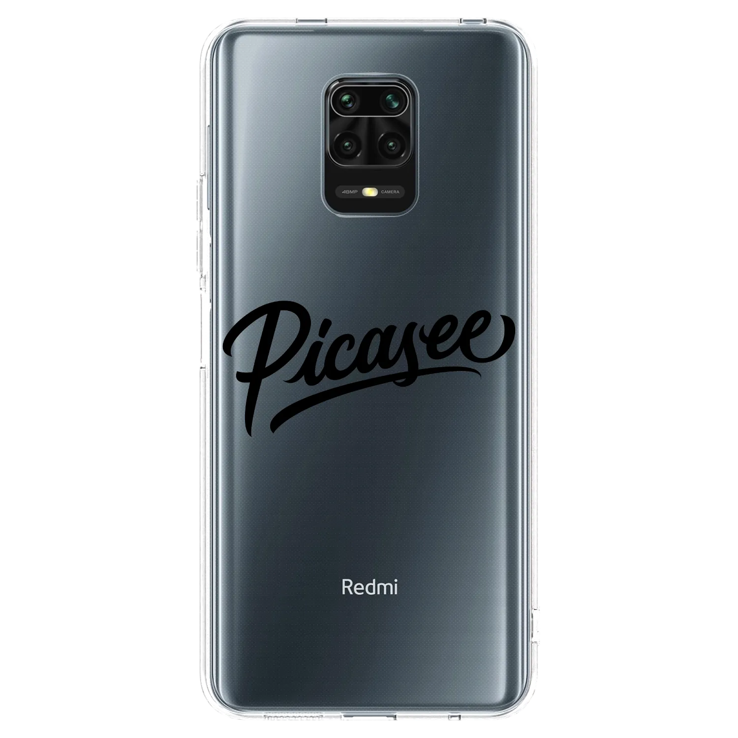 Picasee husă transparentă din silicon pentru Xiaomi Redmi Note 9 Pro - Picasee - old logo - black