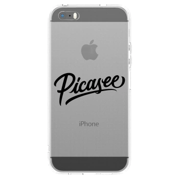 Picasee husă transparentă din silicon pentru Apple iPhone 5/5S/SE - Picasee - old logo - black