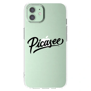 Picasee husă transparentă din silicon pentru Apple iPhone 12 - Picasee - old logo - black