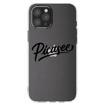 Picasee husă transparentă din silicon pentru Apple iPhone 12 Pro Max - Picasee - old logo - black