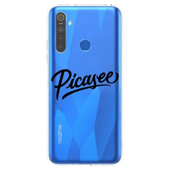 Picasee husă transparentă din silicon pentru Realme 5 - Picasee - old logo - black