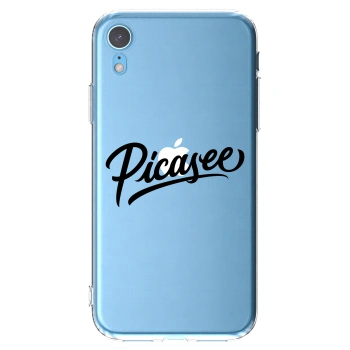 Picasee husă transparentă din silicon pentru Apple iPhone XR - Picasee - old logo - black
