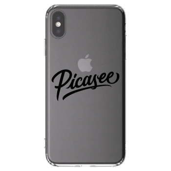 Picasee husă transparentă din silicon pentru Apple iPhone XS Max - Picasee - old logo - black