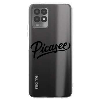 Picasee husă transparentă din silicon pentru Realme 8i - Picasee - old logo - black