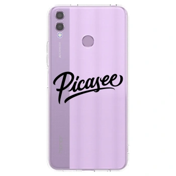 Picasee husă transparentă din silicon pentru Honor 8X - Picasee - old logo - black
