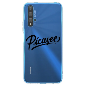 Picasee husă transparentă din silicon pentru Huawei Nova 5T - Picasee - old logo - black