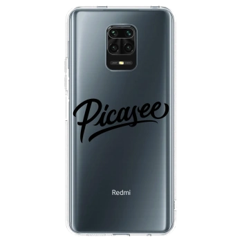 Picasee husă transparentă din silicon pentru Xiaomi Redmi Note 9 Pro - Picasee - old logo - black