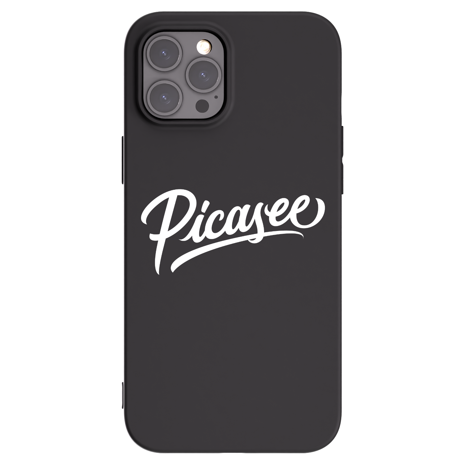 Picasee husă neagră din silicon pentru Apple iPhone 12 Pro Max - Picasee - old logo - white