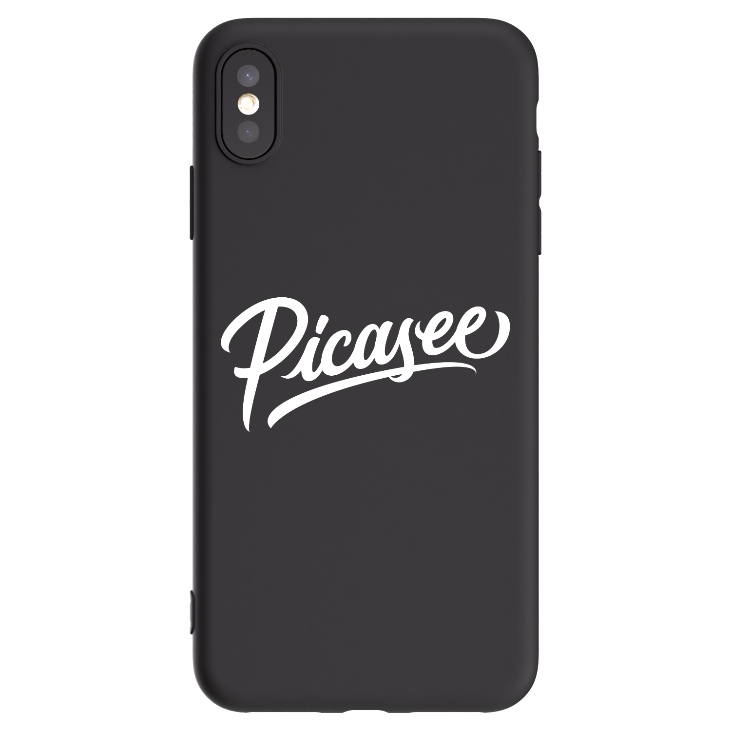 Picasee husă neagră din silicon pentru Apple iPhone XS Max - Picasee - old logo - white
