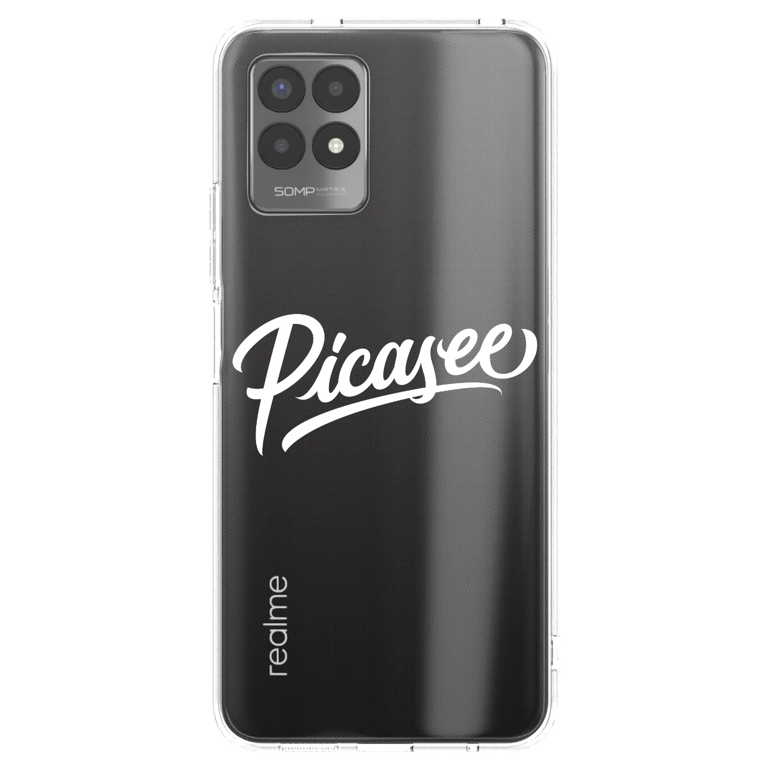 Picasee husă transparentă din silicon pentru Realme 8i - Picasee - old logo - white